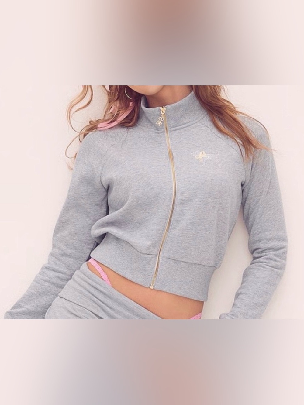 Victoria secret pink + loveshackfancy cropped sweater